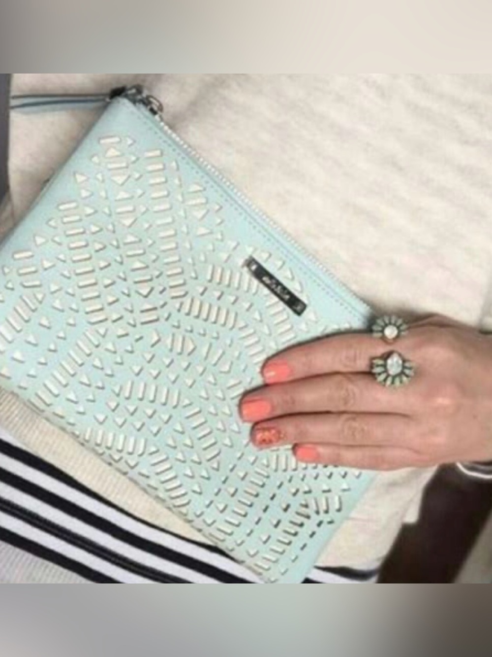 Stella & Dot Mint Double Clutch